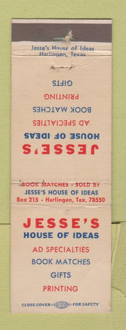 Matchbook Cover - Jesse's Advertising House of Ideas Harlingen TX WEAR