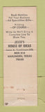 Matchbook Cover - Jesse's Advertising House of Ideas Harlingen TX WEAR