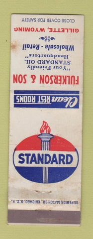Matchbook Cover - Fulkerson Standard oil gas Gillette WY STAINED