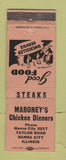 Matchbook Cover - Maroney's Chicken Dinners Hanna City IL WEAR