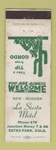 Matchbook Cover - La Siesta Motel Estes Park Colorado WEAR