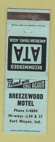 Matchbook Cover - Breezewood Motel Fort Wayne IN