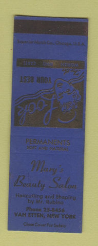 Matchbook Cover - Mary's Beauty Salon Van Etten NY SAMPLE