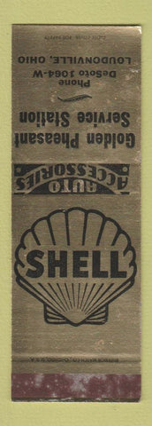 Matchbook Cover - Shell oil gas Golden Pheasant Loudonville OH SAMPLE WEAR