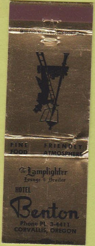 Matchbook Cover - Hotel Benton Corvallis OR