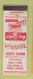 Matchbook Cover - Lizzie's Tavern Peoria IL WEAR