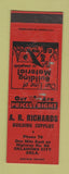 Matchbook Cover - AR Richardson Building Supply Oklahoma City SAMPLE WORN