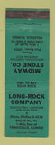 Matchbook Cover - Midway Stone Long Rock Limestone Hillsdale Princeville IL