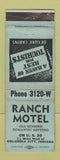 Matchbook Cover - Ranch Motel Columbia City IN WEAR