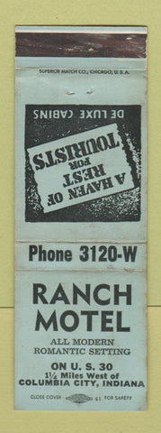 Matchbook Cover - Ranch Motel Columbia City IN WEAR