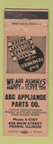 Matchbook Cover - ABC Appliance Parts Peoria IL WEAR