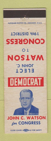 Matchbook Cover - John Watson for Congress Election