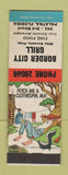 Matchbook Cover - Border City Grill Palatka FL hillbilly SAMPLE