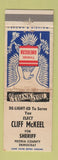 Matchbook Cover - Cliff McKeel Sheriff Election Peoria IL WEAR