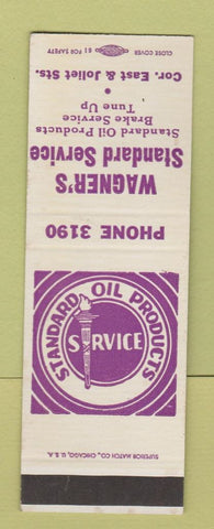 Matchbook Cover - Standard oil gas Wagner's SAMPLE WEAR