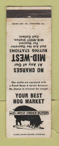 Matchbook Cover - Mid West Hog Market WEAR