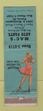 Matchbook Cover - Mac's Auto Parts Peoria IL pinup WEAR