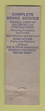 Matchbook Cover - Peoria Brake Service IL pinup WEAR