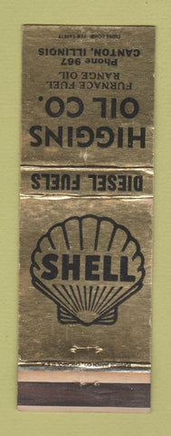 Matchbook Cover - Higgins Oil Shell gas Canton IL WEAR
