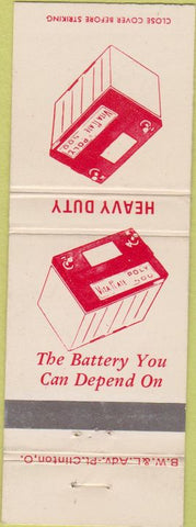 Matchbook Cover - Heavy Duty Battery