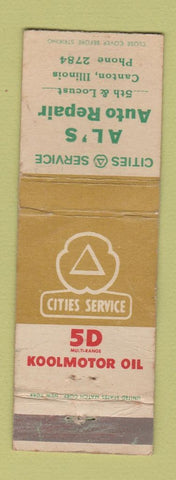 Matchbook Cover - Cities oil gas Al's Auto Repair Canton IL WEAR