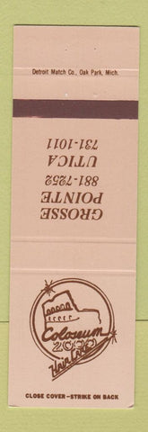Matchbook Cover - Coloseum 2000 Hair Salon Utica Grosse Pointe MI