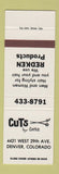 Matchbook Cover - Cutx by Ortiz Hair Salon Denver Colorado Redken