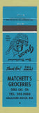Matchbook Cover - Matchett's Grocery Galliger Ridge NB