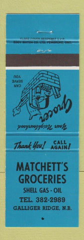 Matchbook Cover - Matchett's Grocery Galliger Ridge NB