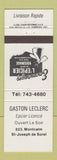 Matchbook Cover - Gaston Leclere Grocery ST Joseph de Sorel QC
