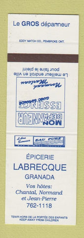 Matchbook Cover - Epicerie Labrecque Granda QC grocery SAMPLE