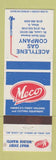 Matchbook Cover - Meco Welding Acetylene Gas Company Alton IL