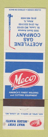 Matchbook Cover - Meco Welding Acetylene Gas Company Alton IL