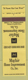 Matchbook Cover - Mayfair Home Improvement Hawthorne NJ