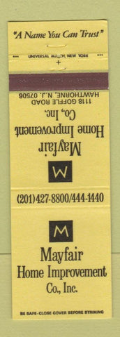 Matchbook Cover - Mayfair Home Improvement Hawthorne NJ