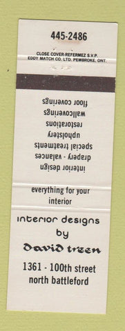 Matchbook Cover - Interior Designs by David Treen North Battleford SK