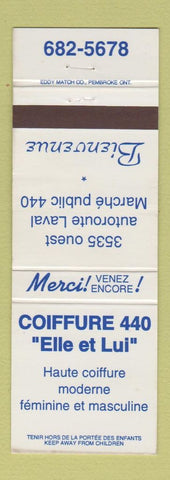 Matchbook Cover - Coiffure 440 Elle et Lui QC