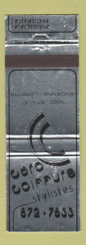 Matchbook Cover - Care Coiffure Hair Salon Lorette QC