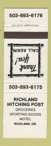 Matchbook Cover - Richland Hitching Post Richland OR