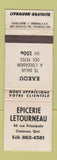 Matchbook Cover - Epicerie Letourneau Cacouna QC