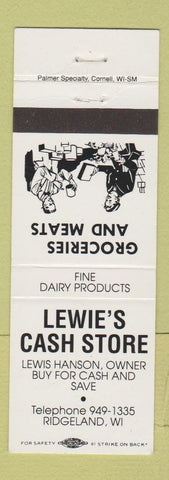 Matchbook Cover - Lewie's Cash Store Ridgeland WI