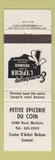 Matchbook Cover - Petite Epicerie Du Coin grocery Centre D'Achat Neilson QC