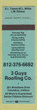 Matchbook Cover - 3 Guys Roofing Columbus IN