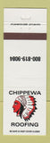 Matchbook Cover - Chippewa Roofing