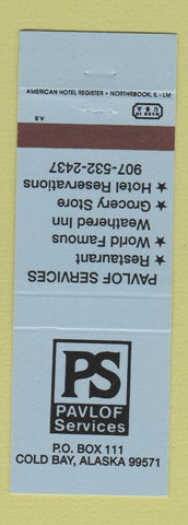 Matchbook Cover - Pavlof Services Restaurant Cold Bay AK