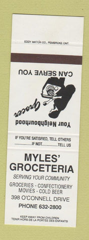 Matchbook Cover - Myles' Grocery Canada ON? SAMPLE