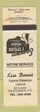 Matchbook Cover - Lise Benoit Grocery Bethanie Johnson QC