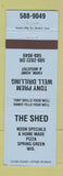 Matchbook Cover - Shed Restaurant Pizza Spring Green WI Tony Prem Well Drilling