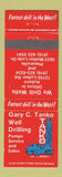 Matchbook Cover - Gary Tanko Well Drilling Placerville Auburn CA