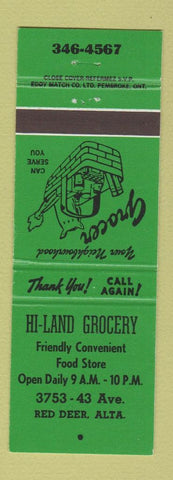 Matchbook Cover - Hi Land Grocery Red Deer AB